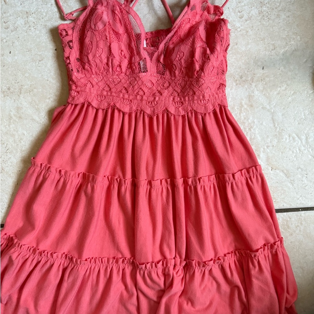 Zenana Outfitters Coral Lace Chemise